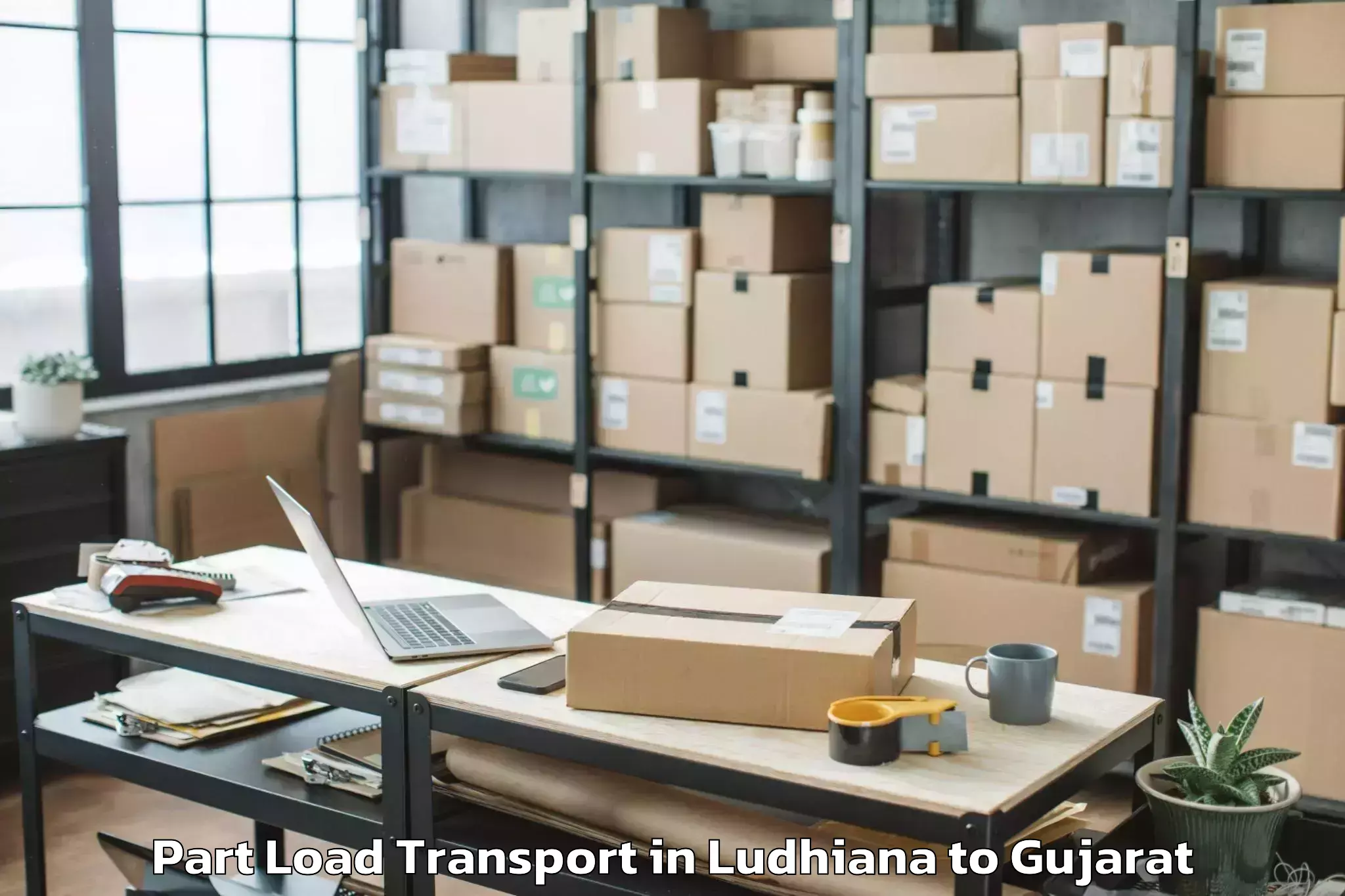 Trusted Ludhiana to Kalol Part Load Transport